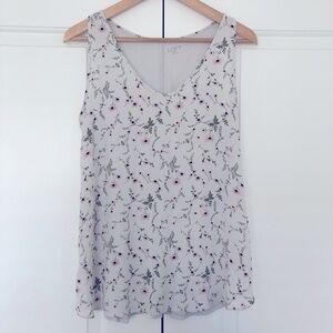Medium Off White Floral Tank from the Loft